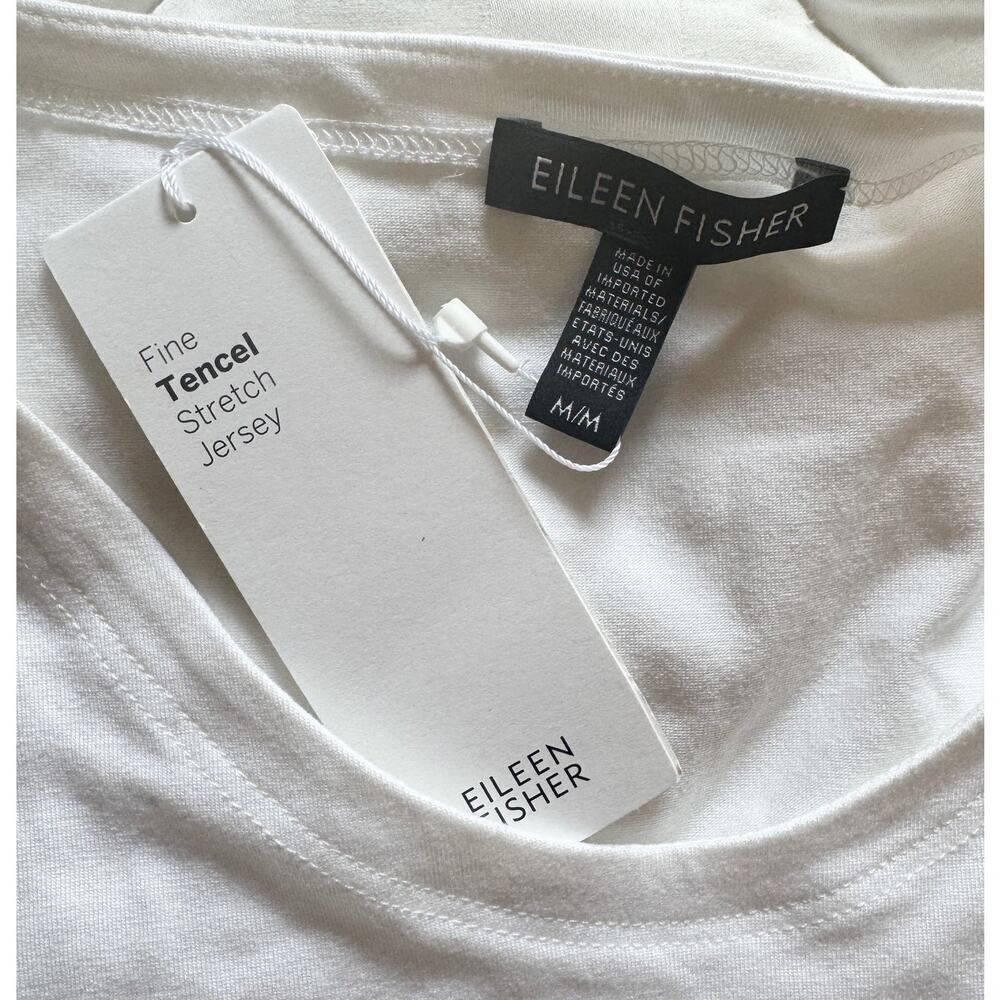 NWT EILEEN FISHER Poet Sleeve Tencel Stretch Jersey Lightweight Dress Size M - Picture 3 of 4